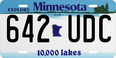 MN license plate 642UDC