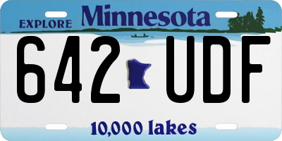 MN license plate 642UDF
