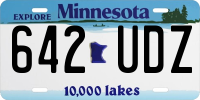 MN license plate 642UDZ