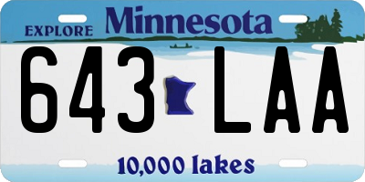 MN license plate 643LAA