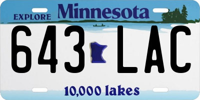 MN license plate 643LAC