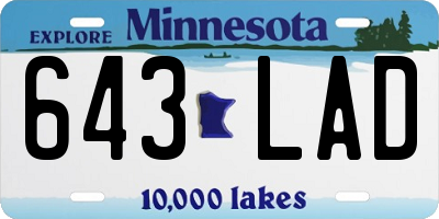 MN license plate 643LAD