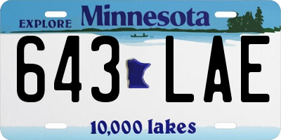 MN license plate 643LAE