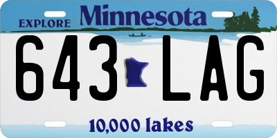 MN license plate 643LAG