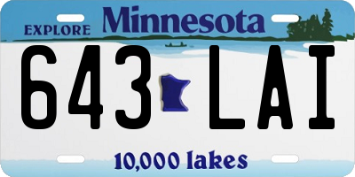 MN license plate 643LAI