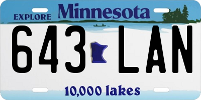 MN license plate 643LAN