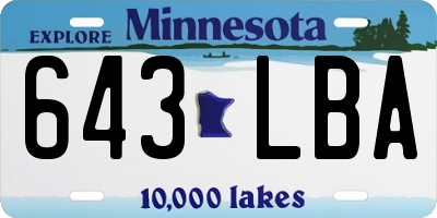 MN license plate 643LBA
