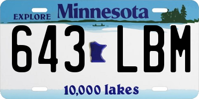 MN license plate 643LBM