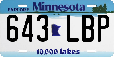 MN license plate 643LBP