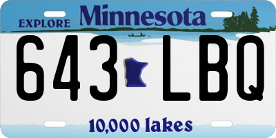 MN license plate 643LBQ