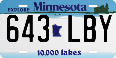 MN license plate 643LBY