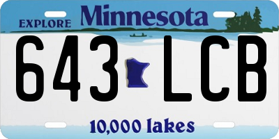 MN license plate 643LCB
