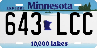 MN license plate 643LCC