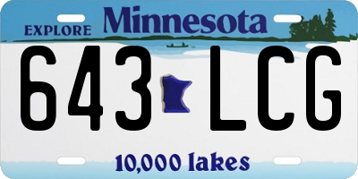 MN license plate 643LCG
