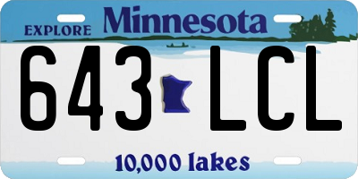 MN license plate 643LCL