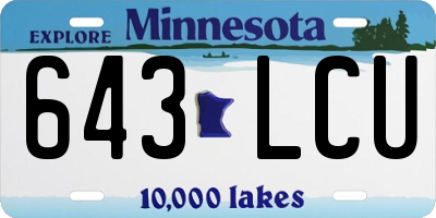 MN license plate 643LCU
