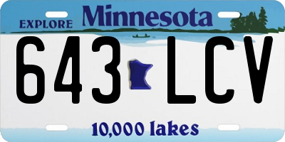 MN license plate 643LCV