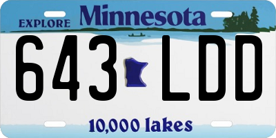 MN license plate 643LDD