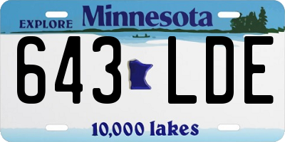 MN license plate 643LDE