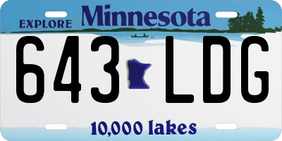 MN license plate 643LDG