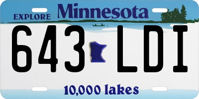 MN license plate 643LDI