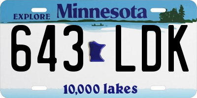MN license plate 643LDK