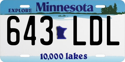 MN license plate 643LDL