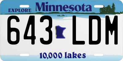 MN license plate 643LDM