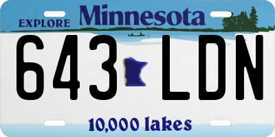 MN license plate 643LDN