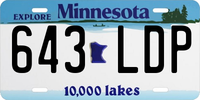 MN license plate 643LDP