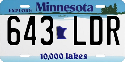 MN license plate 643LDR