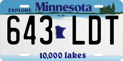 MN license plate 643LDT