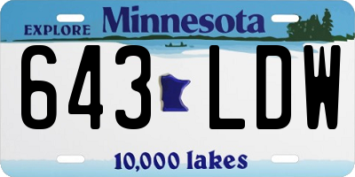 MN license plate 643LDW