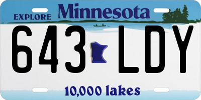 MN license plate 643LDY