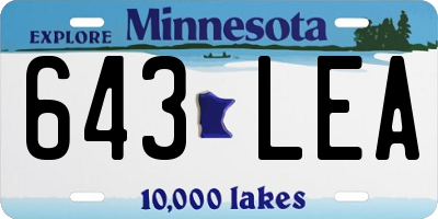 MN license plate 643LEA