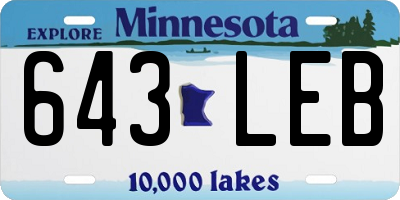 MN license plate 643LEB