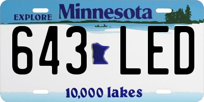 MN license plate 643LED
