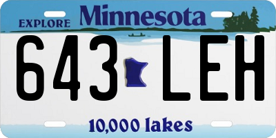 MN license plate 643LEH