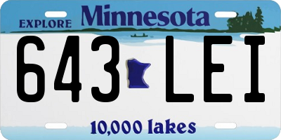 MN license plate 643LEI