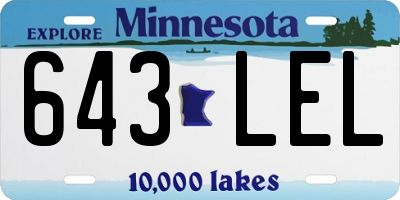 MN license plate 643LEL