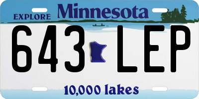 MN license plate 643LEP