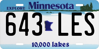 MN license plate 643LES