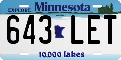 MN license plate 643LET