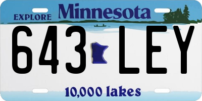 MN license plate 643LEY