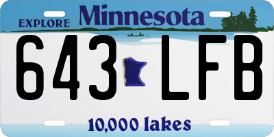 MN license plate 643LFB