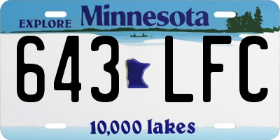 MN license plate 643LFC