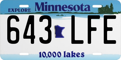 MN license plate 643LFE