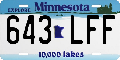 MN license plate 643LFF