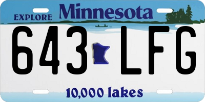 MN license plate 643LFG