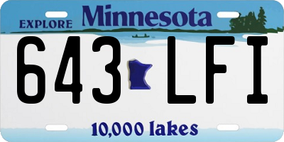 MN license plate 643LFI